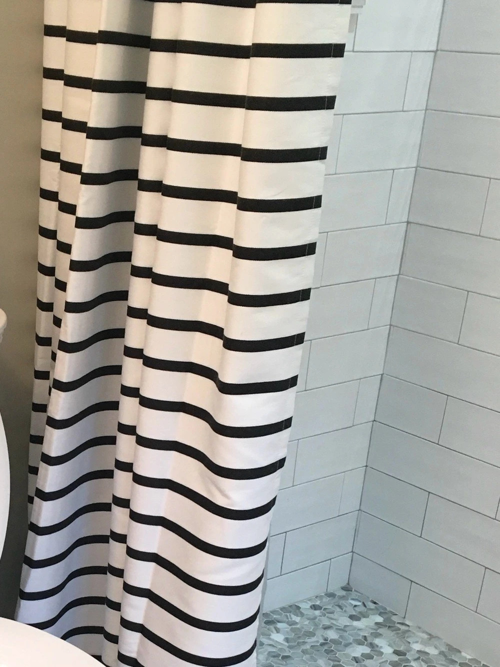 Kate Spade Black & White Striped Shower Curtain